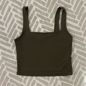 Dark Olive Women's Square Neck Tank Top